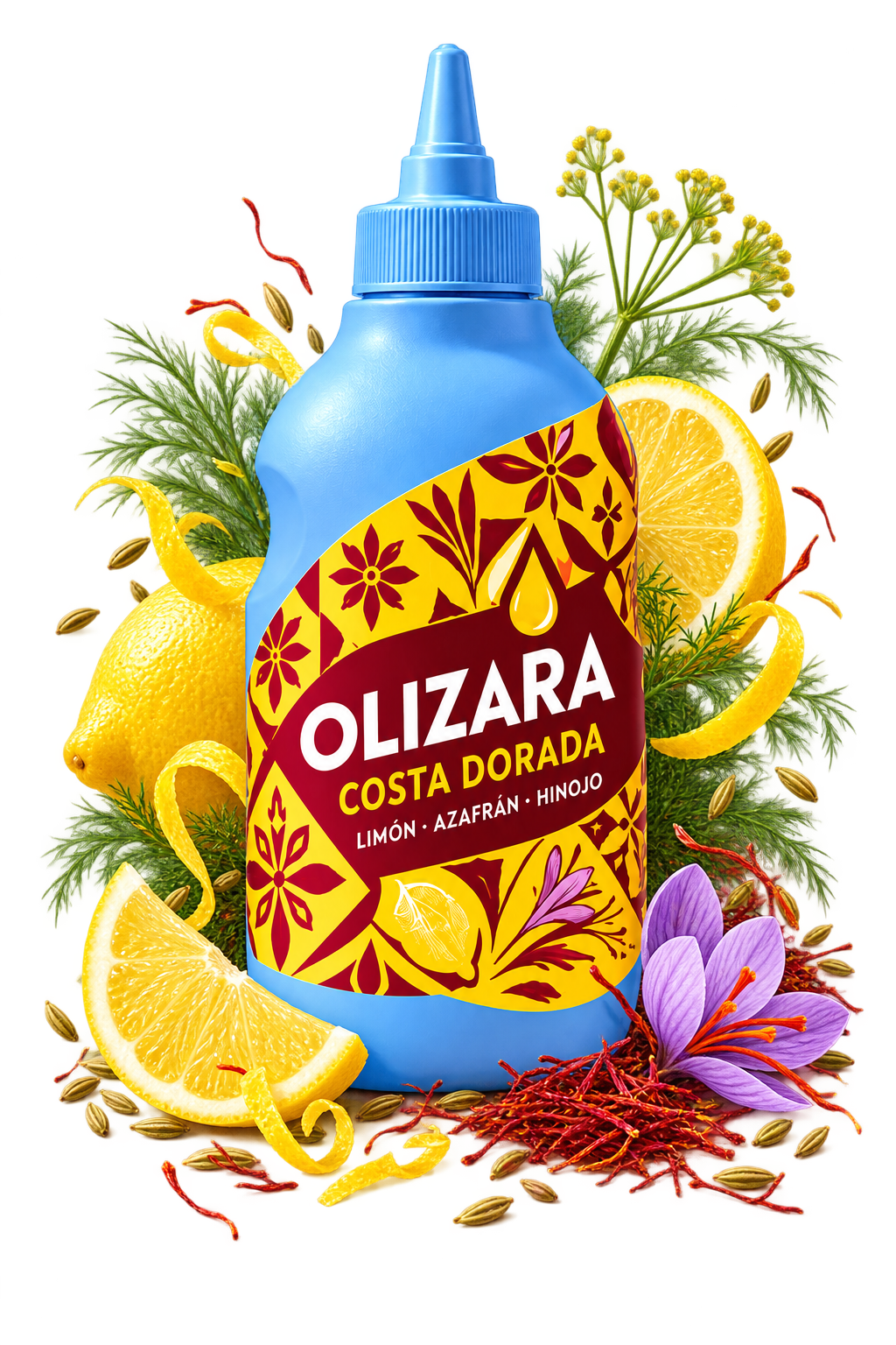 Botella azul OLIZARA Costa Dorada