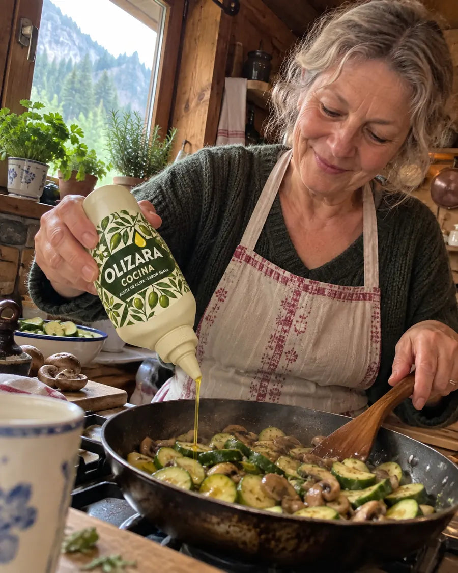 Escena de campaña creada con IA: Cocina en un momento cotidiano