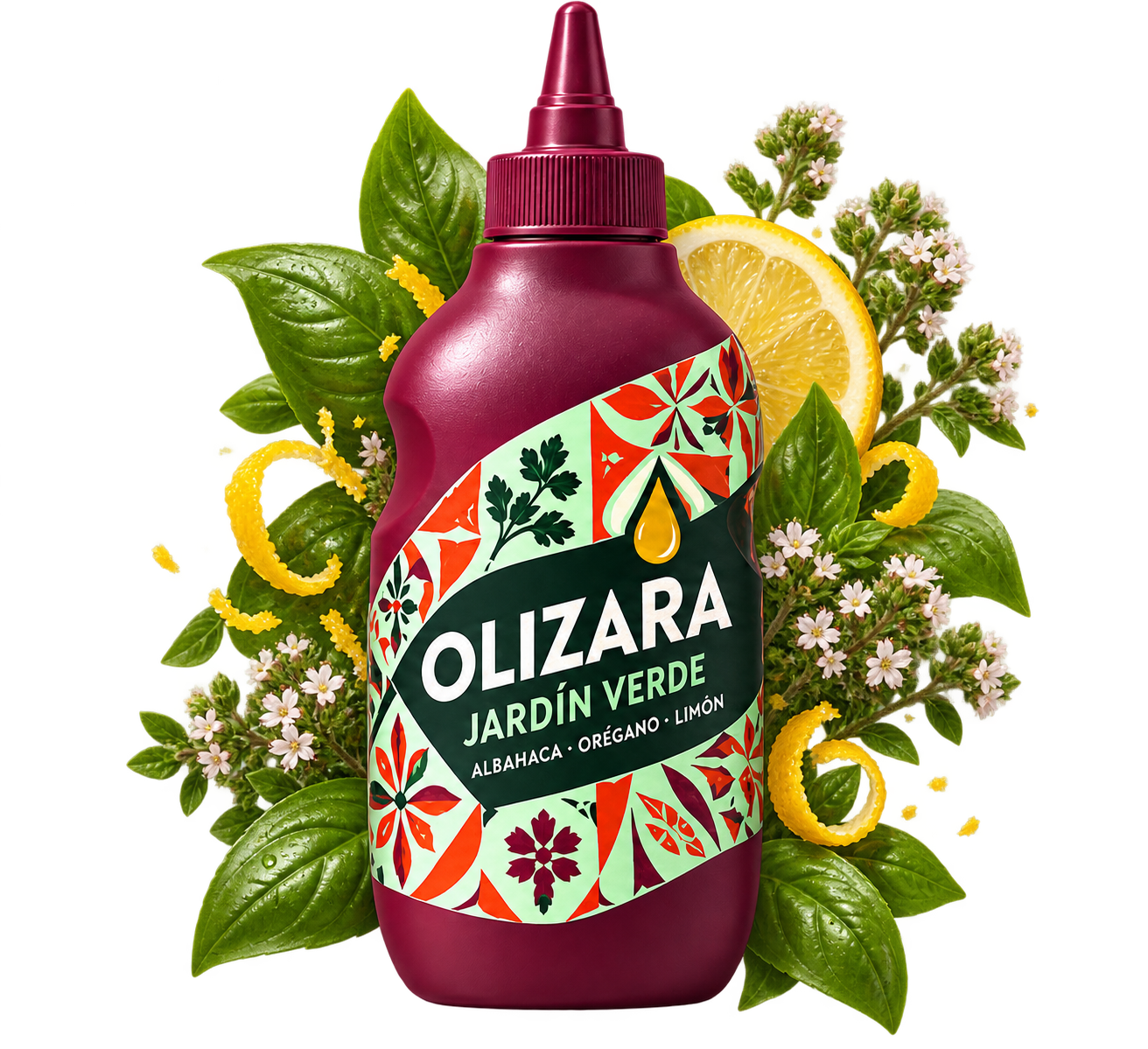 Botella granate OLIZARA Jardín Verde